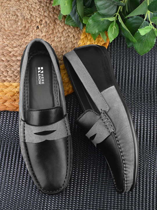 HERE&NOW Men Colourblocked Slip-On Loafers