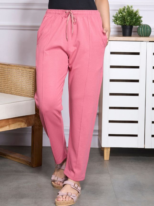 CUPID Women Relaxed Fit Mid Rise Cotton Trousers