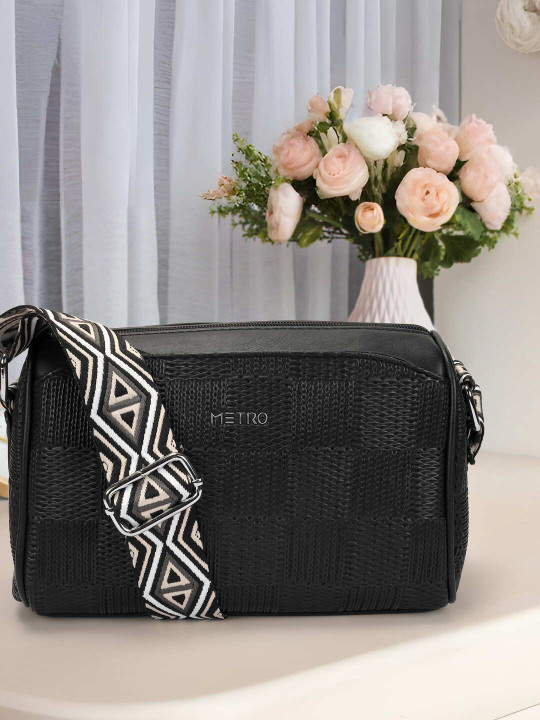 Metro Women Textured Crossbody Sling Bag