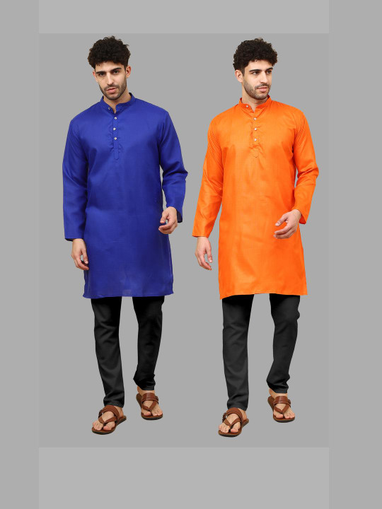 VS MALL Men Cotton Blend Kurta Sets