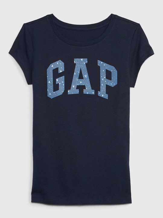 GAP Girls Typography Printed Round Neck Cotton T-shirt