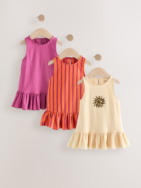 NEXT Pack Of 3 Pure Cotton A-Line Top