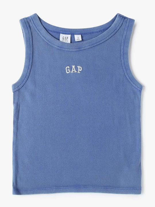 GAP Girls Brand Logo Printed Round Neck Tank Top