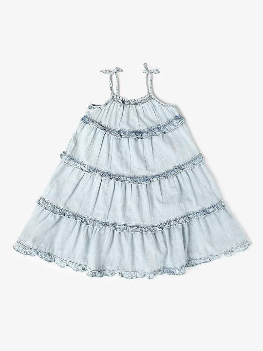 GAP Girls Sleeveless Frilled Denim Dress
