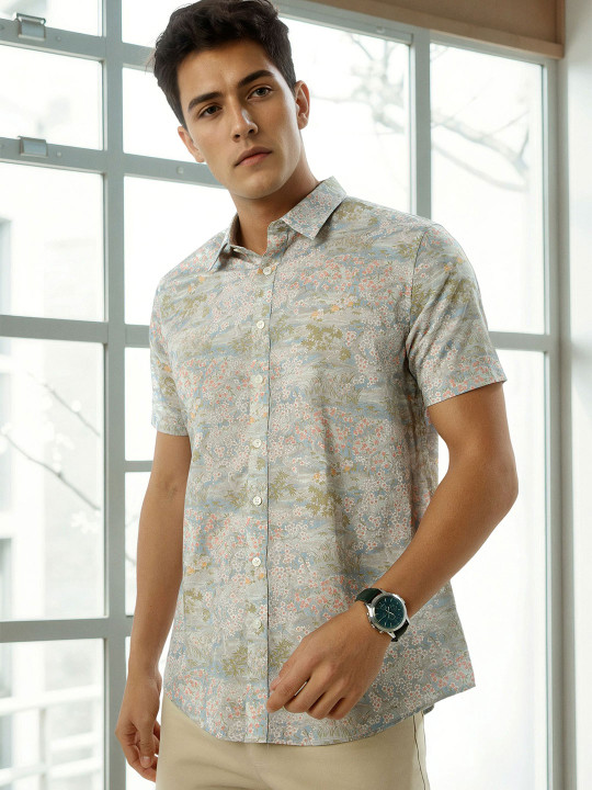 Louis Philippe Men Slim Fit Floral Printed Formal Shirt