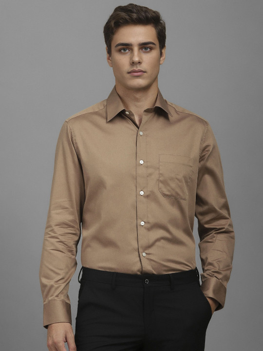 Louis Philippe Spread Collar Long Sleeves Pure Cotton Formal Shirt