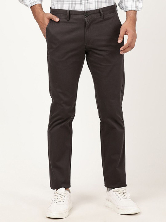 Indian Terrain Men Brooklyn Slim Fit Mid-Rise Trousers