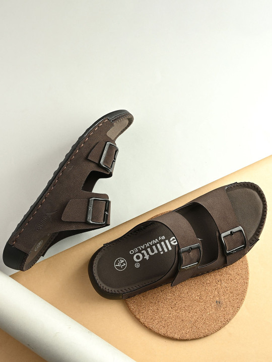 Vellinto Men Comfort Sandals With Buckle Detailed