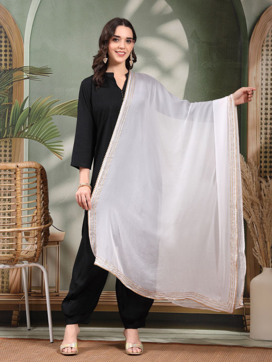 Clora Creation Gotta Patti Chiffon Dupatta