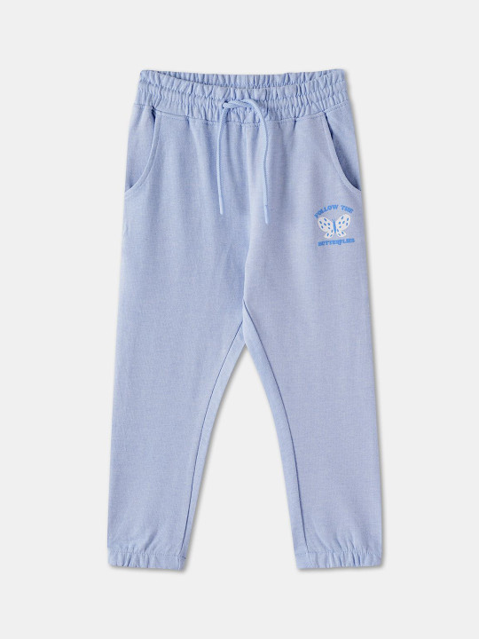 R&B Girls Cotton Regular Fit Mid-Rise Cotton Joggers