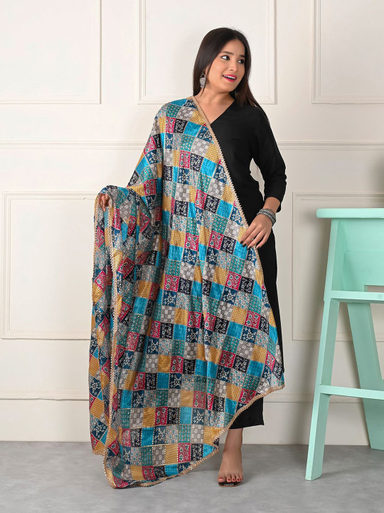 Apratim Floral Printed Silk Dupatta