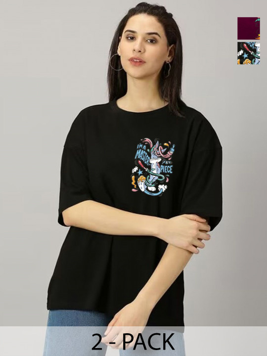 SZN Women 2 Drop-Shoulder Sleeves Indigo Pockets T-shirt