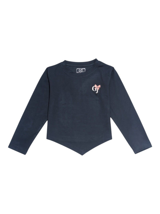 Gini and Jony Girls Brand Logo Printed Cotton Top
