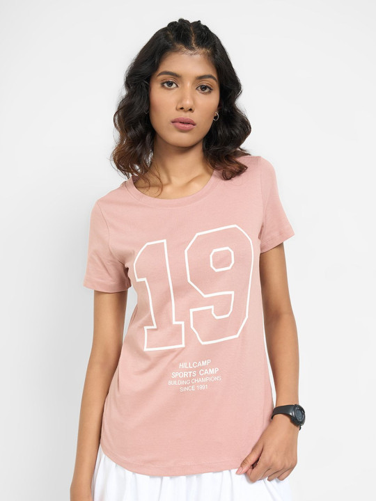 Ajile by Pantaloons Typography Printed Round Neck Regular Fit Cotton T-shirt