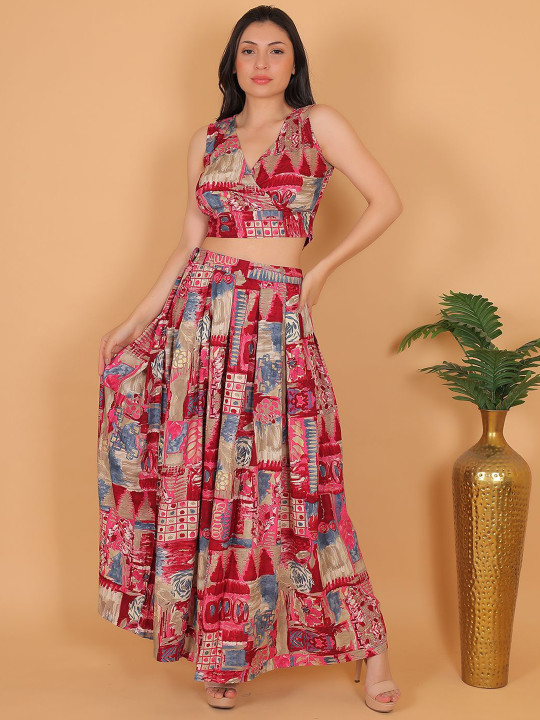StyFun Women Print Fit & Flare Co-Ords
