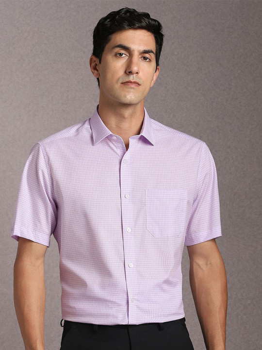 Louis Philippe Checked Pure Cotton Formal Shirt