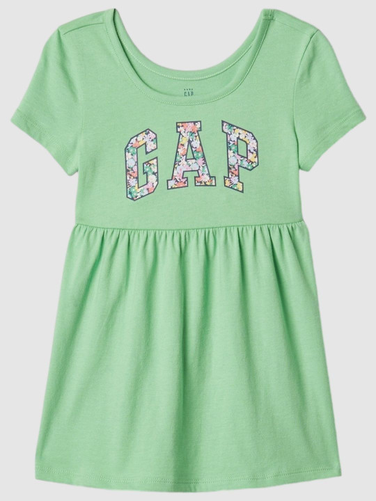 GAP Girls Brand Printed Pleated Fit and Flare Cotton Dress
