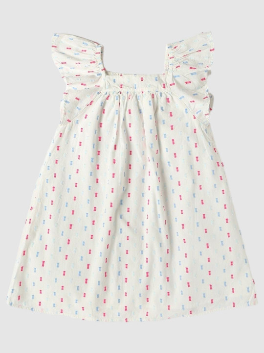GAP Girls Printed Woven A-Line Dress With Flutter Sleeves