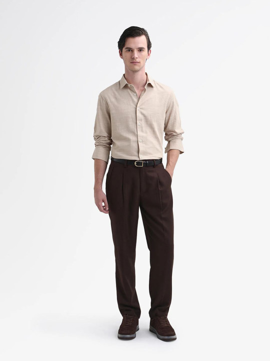 RARE RABBIT Slub Primary Comfort Casual Shirt