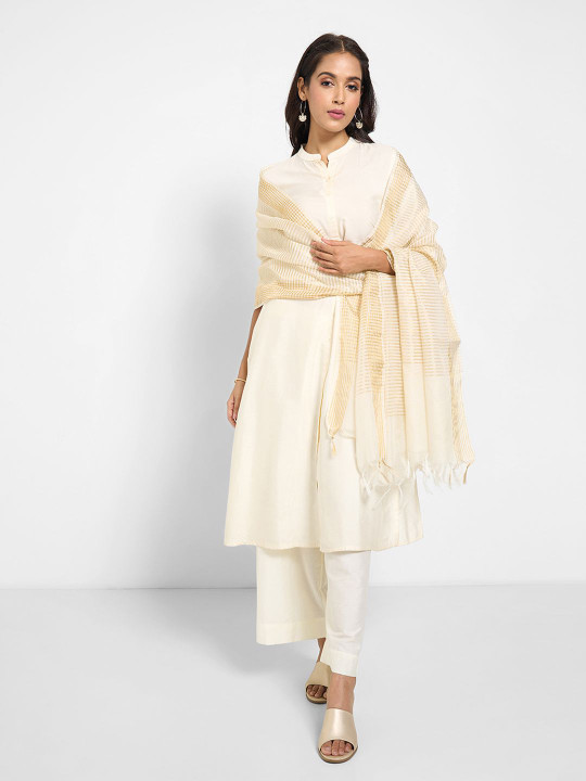 RANGMANCH BY PANTALOONS Striped Woven Design Dupatta