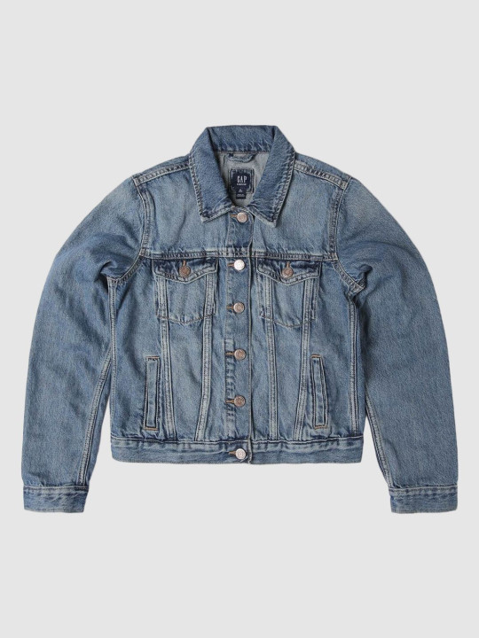 GAP Girls Lightly Washed Relaxed Fit Denim Jacket