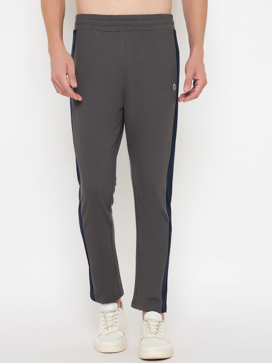 John Players Men Colourblocked Mid Rise Track Pants