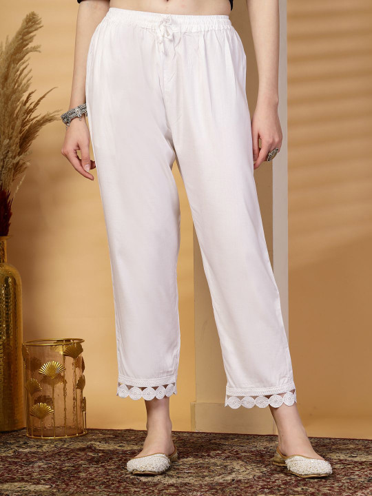 Clora Creation Women Hem Design Ethnic Palazzos