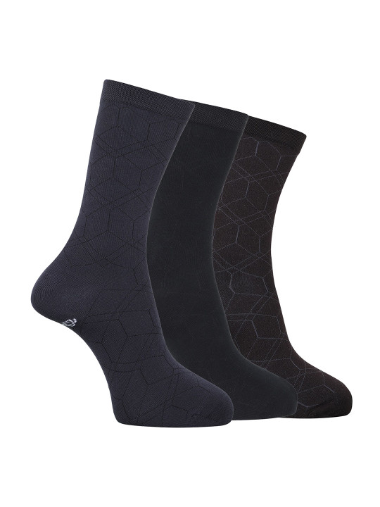 Dollar Men Pack Of 3 Cotton Calf -Length Socks