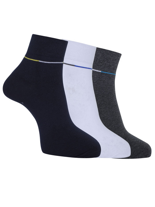 Dollar Men Pack Of 4 Striped Pure Wool Ankle Length Socks