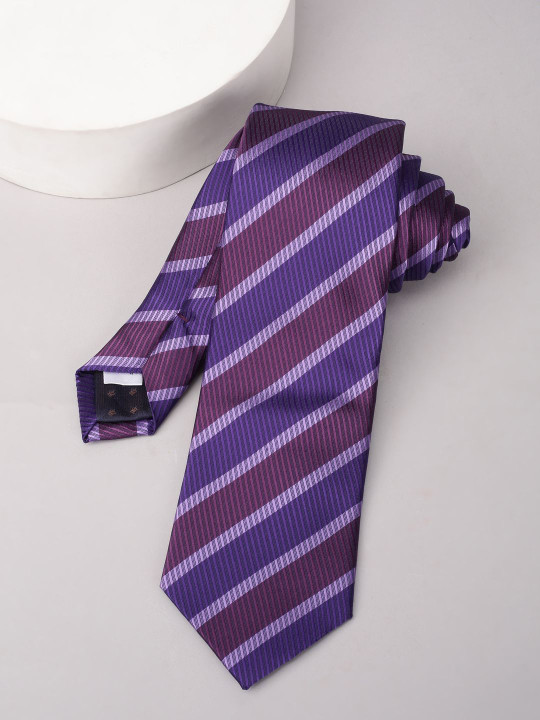 Louis Philippe Men Striped Skinny Tie