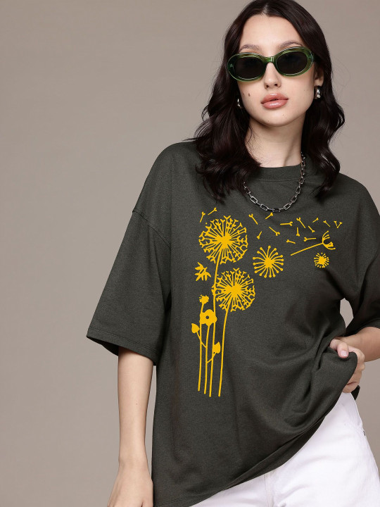Moda Rapido Women Graphic Printed Round Neck Cotton Oversized T-shirt