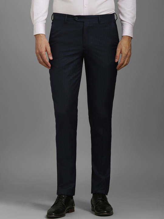 Louis Philippe Men Striped Slim Fit Formal Trousers