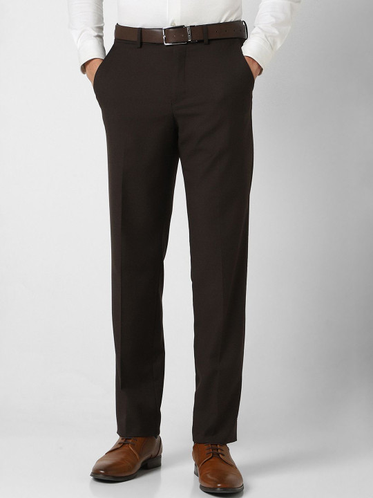 Van Heusen Men Regular Fit Mid Rise Flat Front Formal Trousers