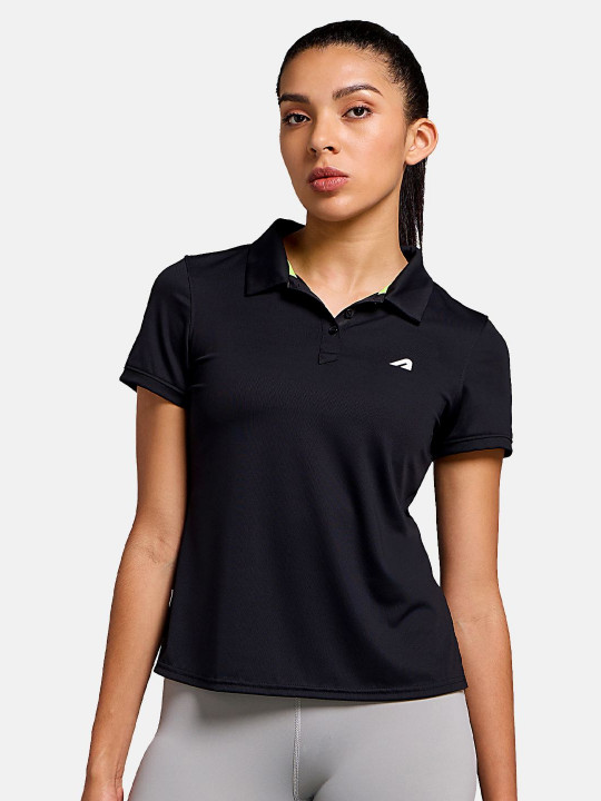 BOLDFIT Women Polo Collar Dry Tech T-shirt