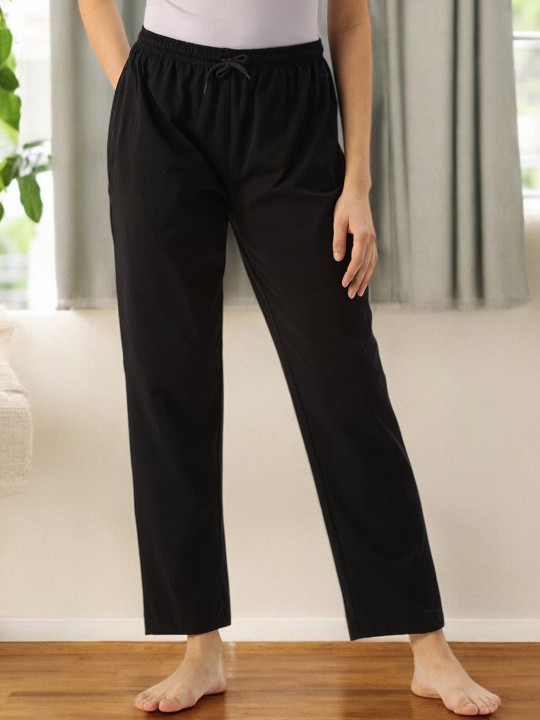Kryptic Women Pure Cotton Straight-Leg Lounge Pants