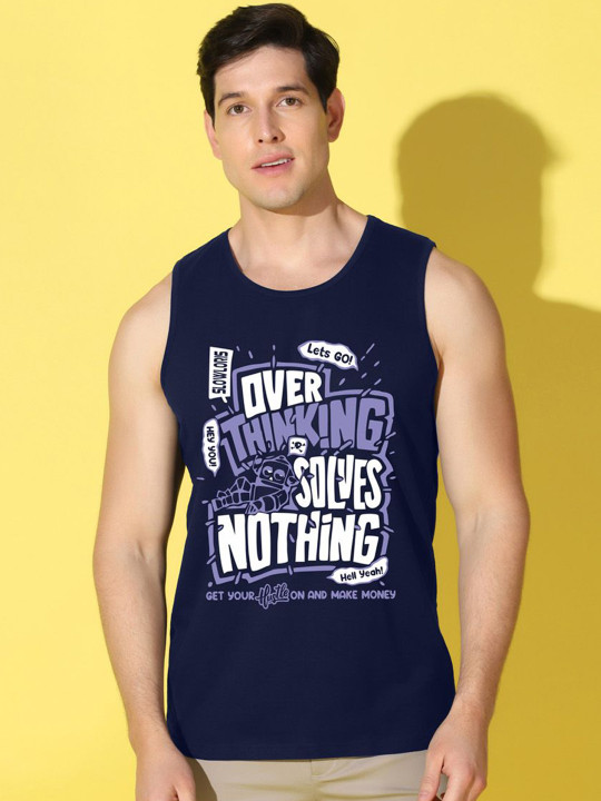 SLOWLORIS Printed Super Combed Cotton Gym Vest