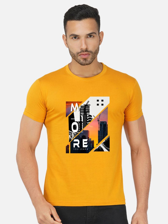 Moda Rapido Men Printed Bio Finish Applique T-shirt