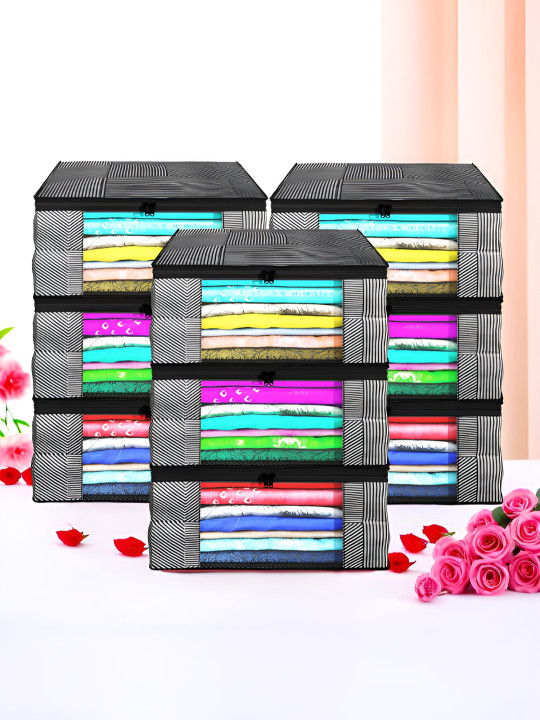Myntra Elegant Homes Grey Set of 9 Foldable Storage Non-Woven Saree Cover Organisers