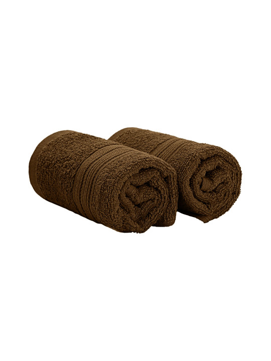 The Happy Pod 2 Piece Brown 380 GSM High Absorbent 100% Cotton Hand Towels
