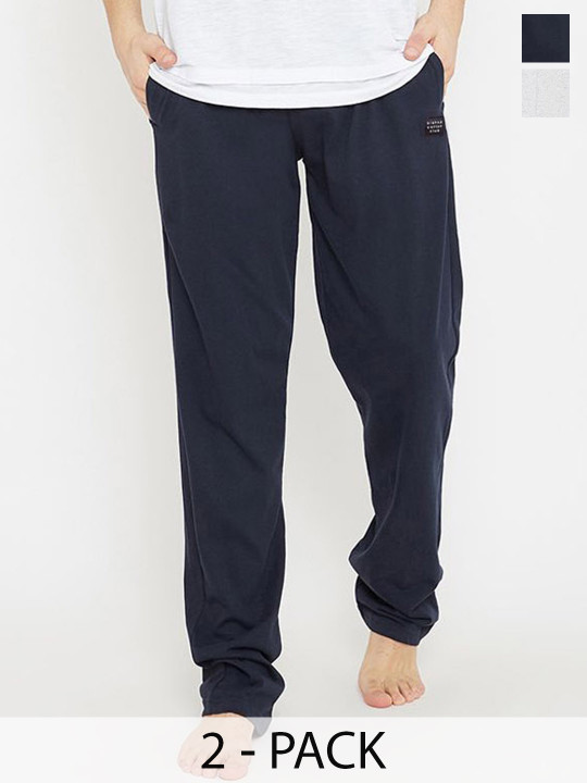 Bishop Cotton Men Pack of 2 Mid Rise Lounge Pants