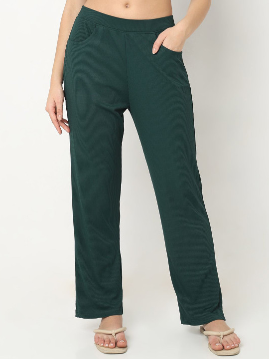 Smarty Pants Straight-Fit Cotton Ribbed Lounge Pants