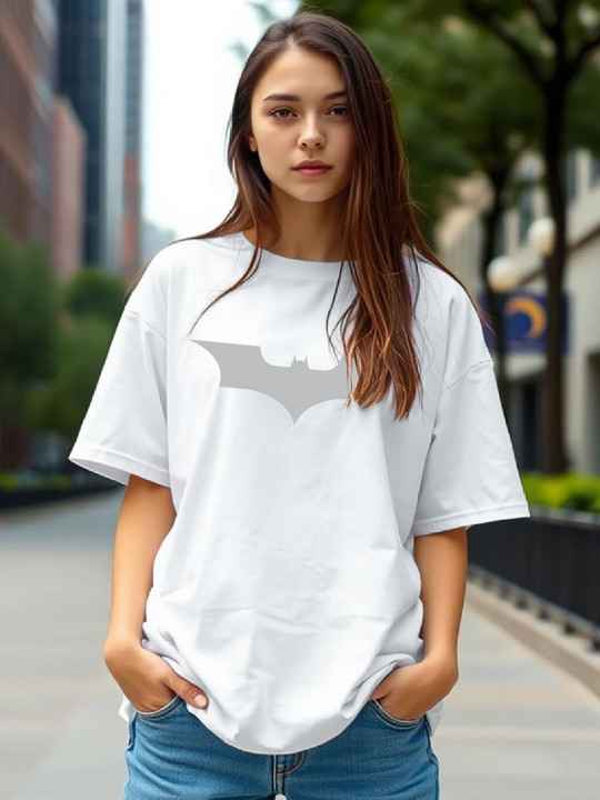 TOGS & TERRE Women Graphic Printed Round Neck Cotton Oversized T-shirt