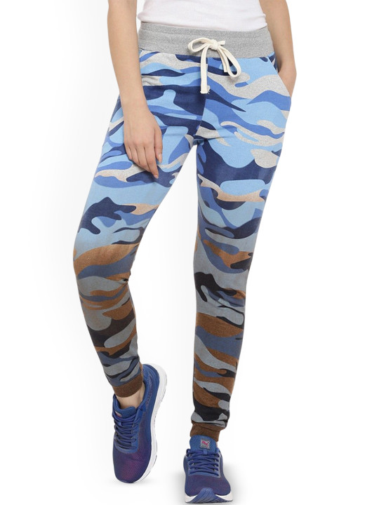 PINACOLADA Women Abstract Printed Cotton Mid Rise Joggers