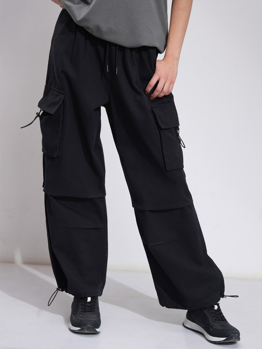 Street By Tokyo Talkies Women Comfort High-Rise Cargos Trousers