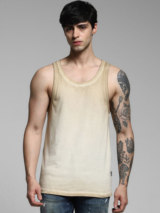 Jack & Jones Men Cotton Round Neck Basic Vest