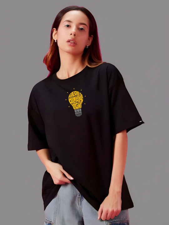 Moda Rapido Women Graphic Printed Round Neck Cotton Oversized T-shirt