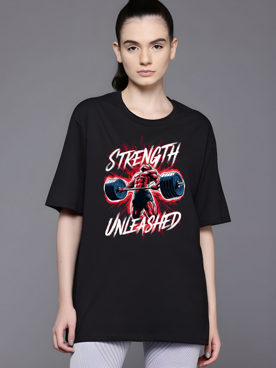 Moda Rapido Women Graphic Printed Round Neck Cotton Oversized T-shirt