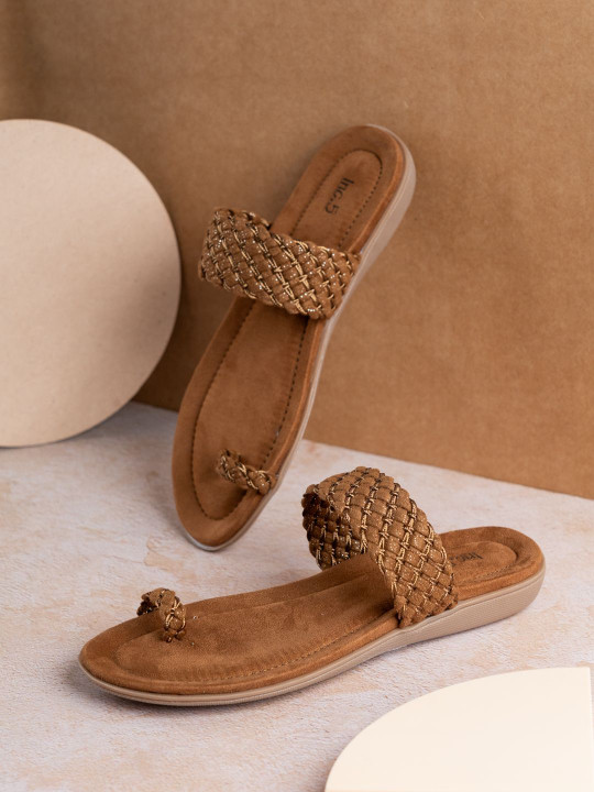 Inc 5 Women Woven Design One Toe Flats