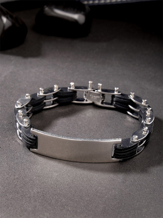 Roadster The Lifestyle Co. Men Silver-Plated Link Bracelet