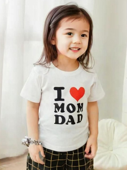 Shajiv Girls Typography Printed Round Neck Cotton T-shirt